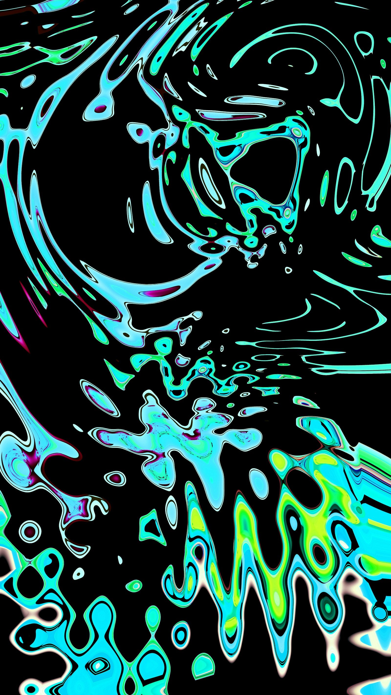 Neon liquid splash on black